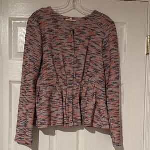 Multicolor Textured Jacket peplum shimmery and soft size  L